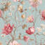 Papier peint floral, élégante murale rétro