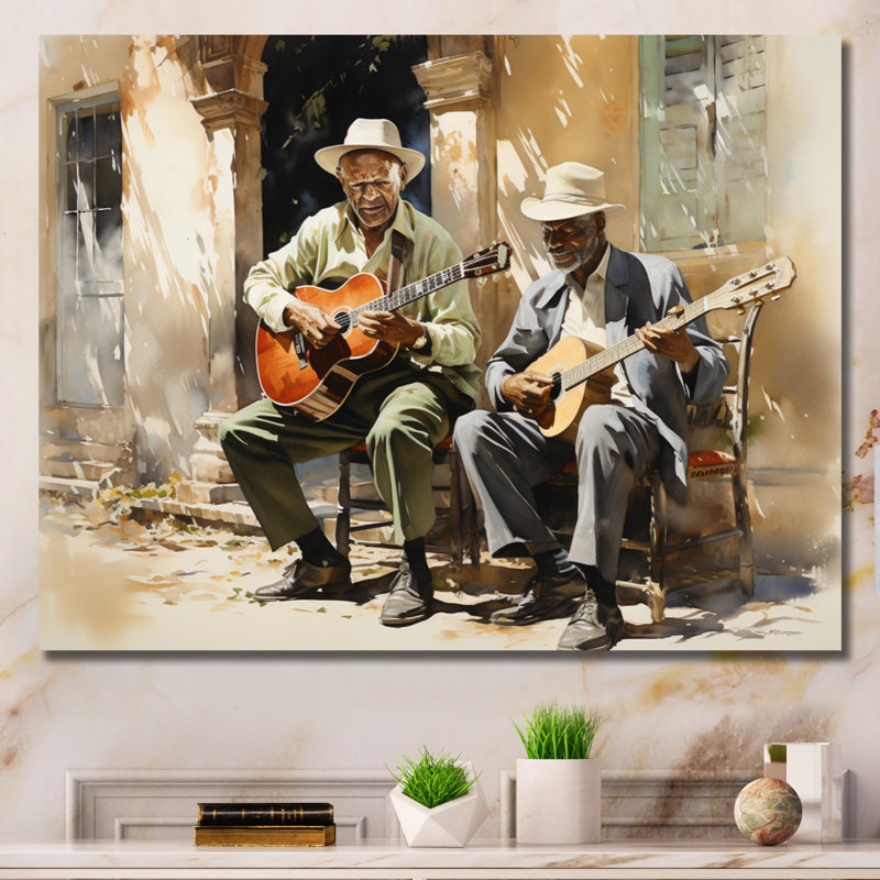Beige Cuban Music Singers - People Canvas Prints, H 34 po x l 44 po x P 1,5 po, Toile tendue