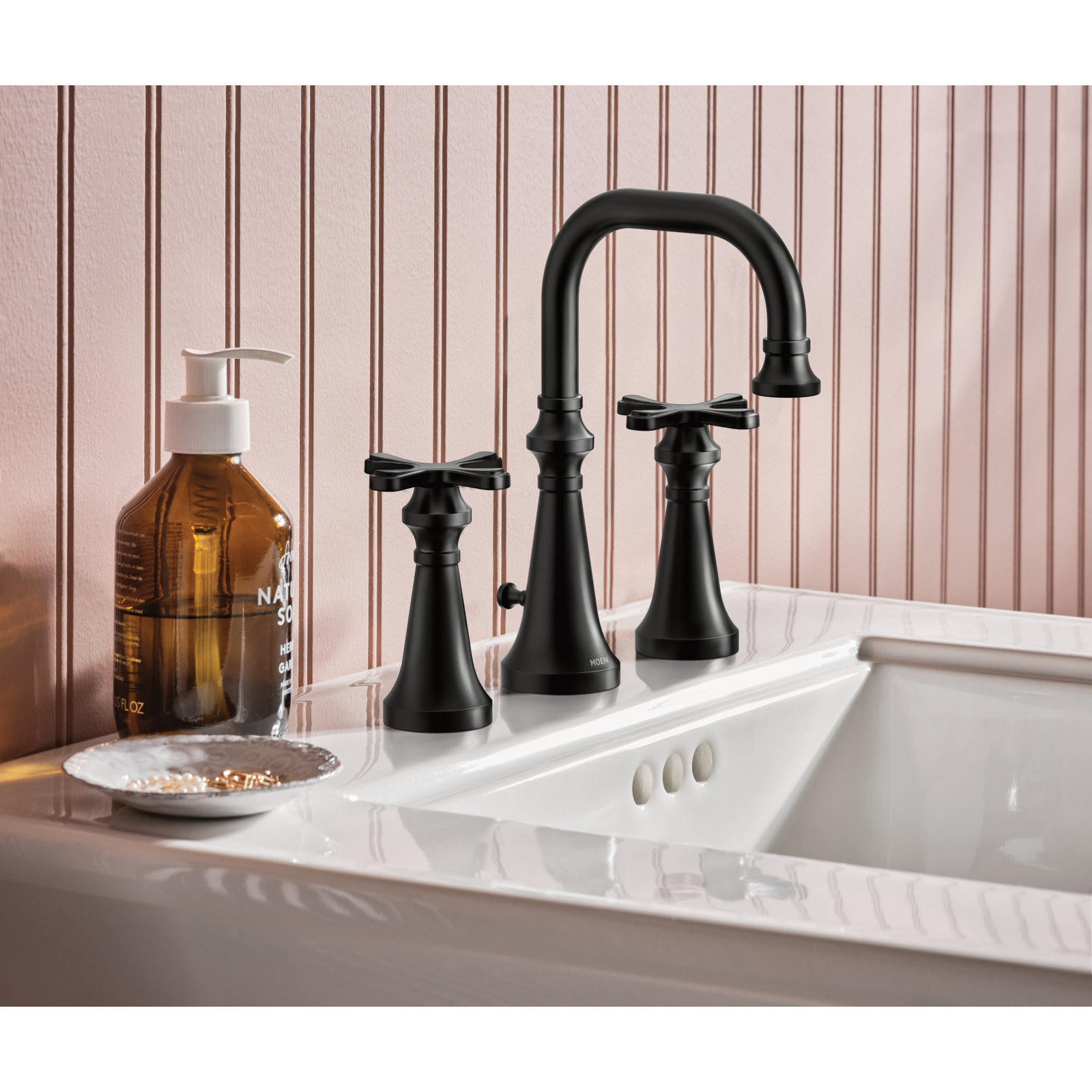 Colinet Widespread Bathroom Faucet Trim, Matte Black