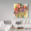 Art mural sur toile tendue - Annelein Beukenkamp «Together Mauve rouge» pour décoration de salon, de chambre à coucher ou de bureau - 14 x 14-30394689