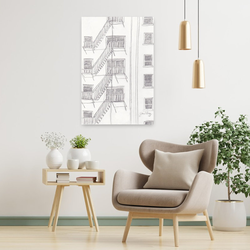 Contemporary Art Contemporary Modern Realistic Architecture City Wall Art 1 Piece Wrapped Canvas Wall Art