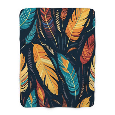 Earthby Tribal Harmony - couverture en sherpa de qualité supérieure 1 pièce - reproduction d'art luxueuse