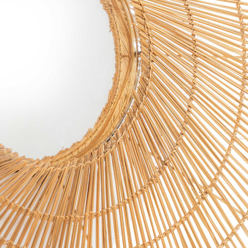 Zeus Coconut Cane Flat Wall Mirror