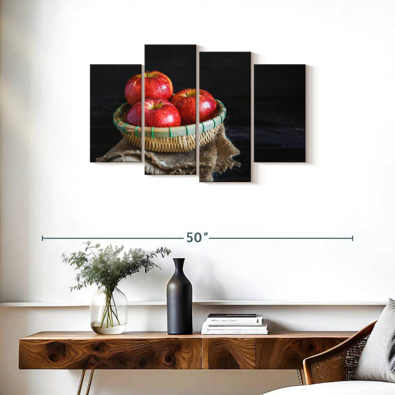 Yarlin Red Apple Fruits, 22" H x 36" W