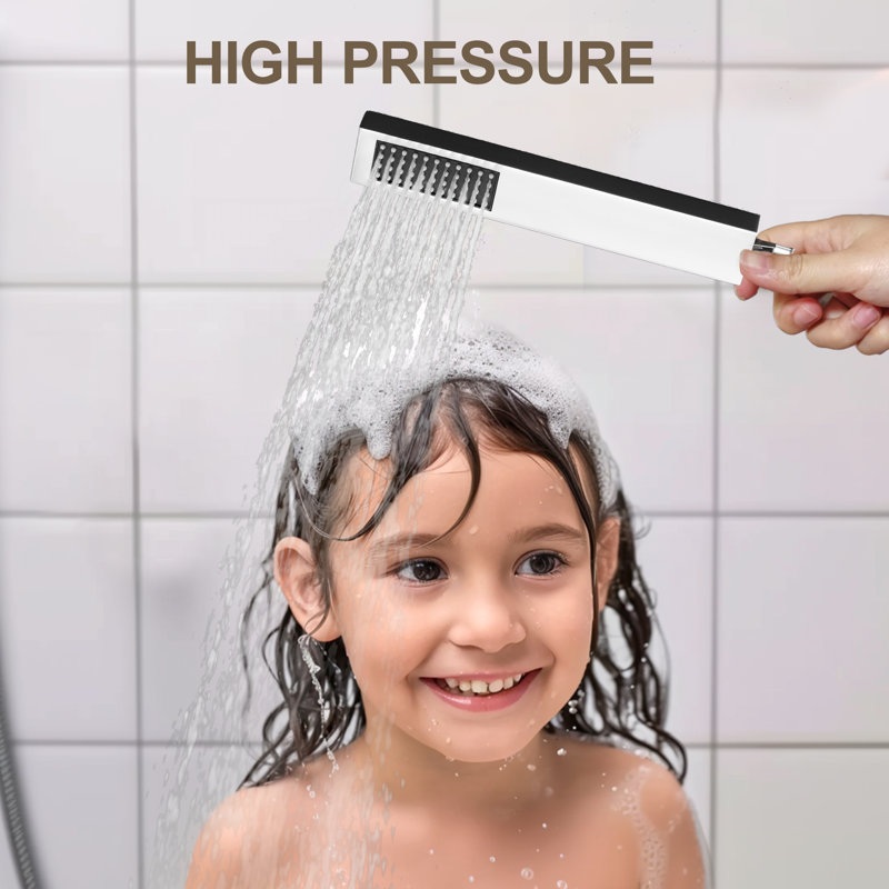 12 Inch Chrome LED Wall Mounted Rain Shower System with Handheld and Body Jets