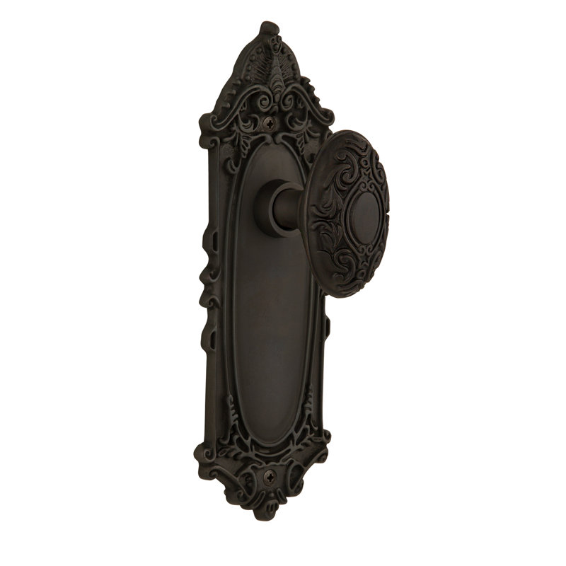 Victorian Plate with Victorian Door Knob, Oil-Rubbed Bronze, 2.375"