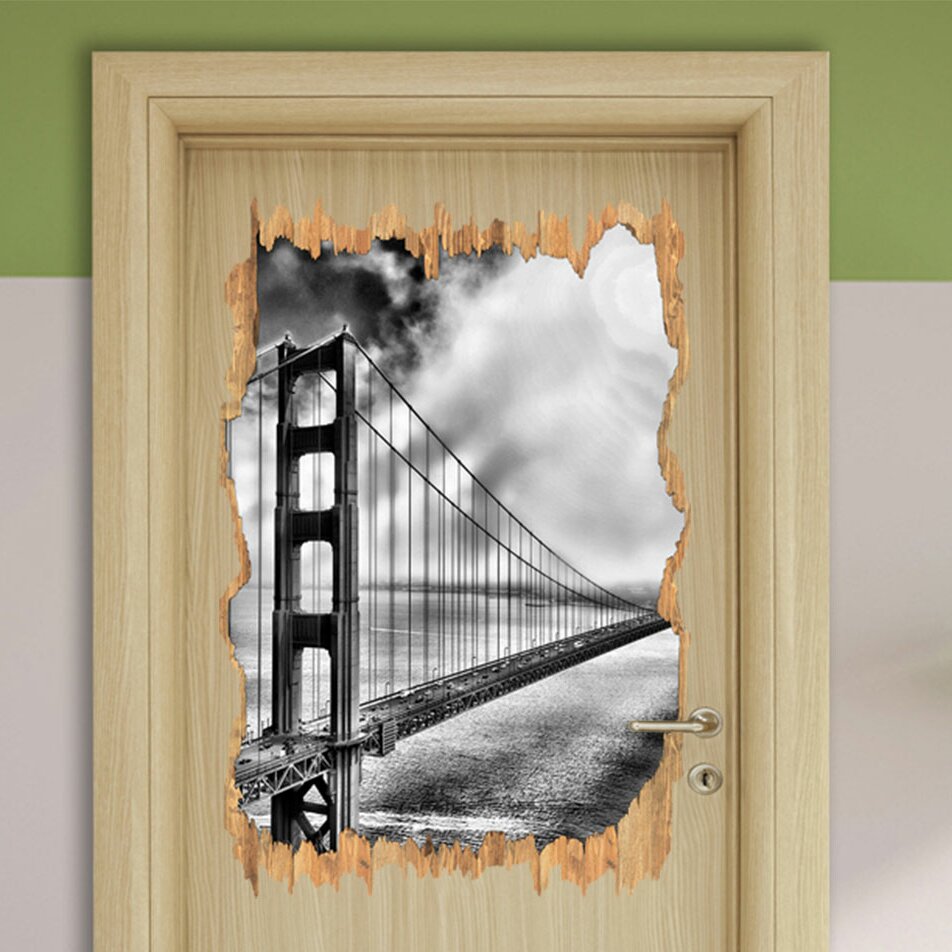 Wandtattoo Golden Gate Bridge San Francisco in Monochrom