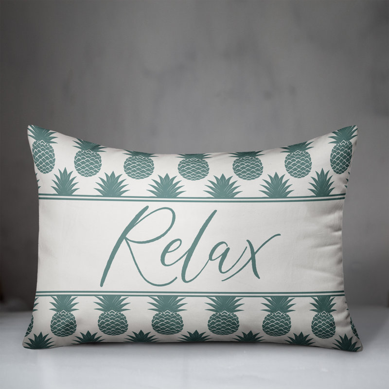 Geometric Outdoor Reversible Throw Pillow, Teal