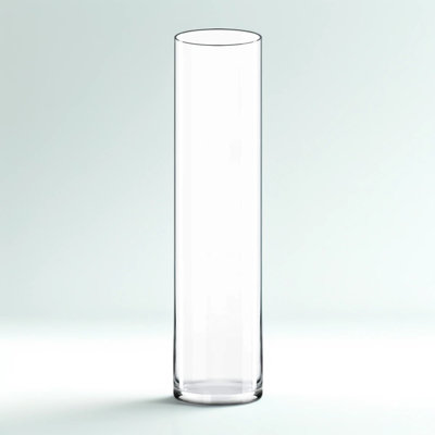 Large Cylinder Glass Vase For Flower Arrangements And Centerpieces, Hand-Blown Clear Hurricane Vase For Floating Candles And Modern Home Decor