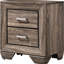 Table de chevet rectangulaire à 2 tiroirs de couleur taupe délavée, grande capacité, profondeur de 16,5 pouces et cadre de 27 po de hauteur, pour la chambre à coucher