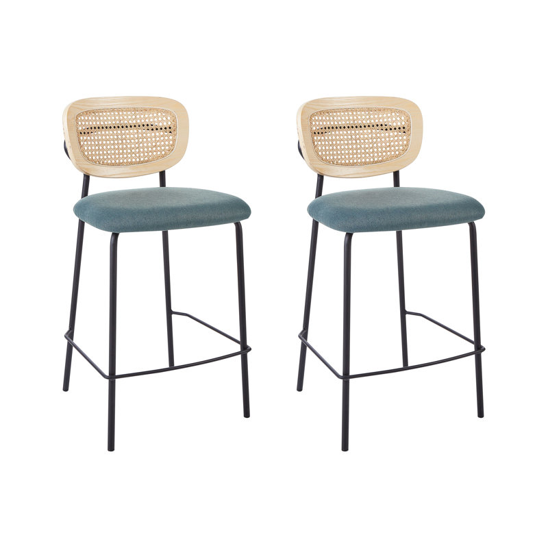 Altonette Upholstered Counter Stool, Teal