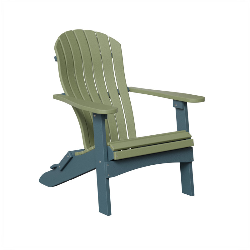 Berlin Gardens Contour Folding Adirondack Chair, Sage with Slate