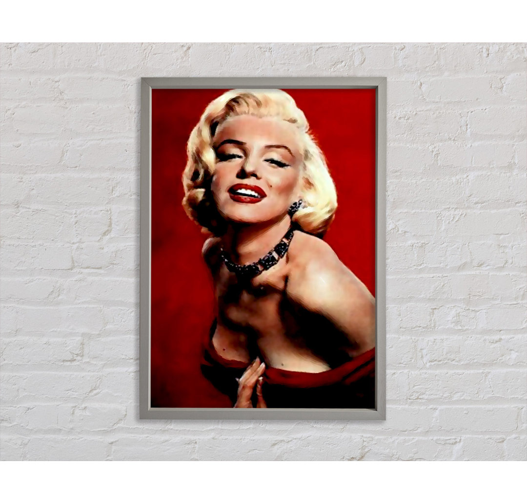 Marilyn Monroe Rotes Kleid - Einzelner Bilderrahmen Kunstdrucke auf Leinwand