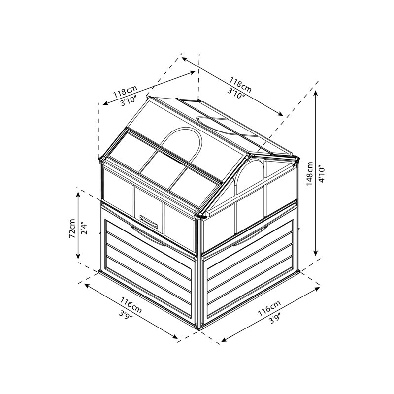 Plant Inn 1.2 m W x 1.2 m D Mini Greenhouse
