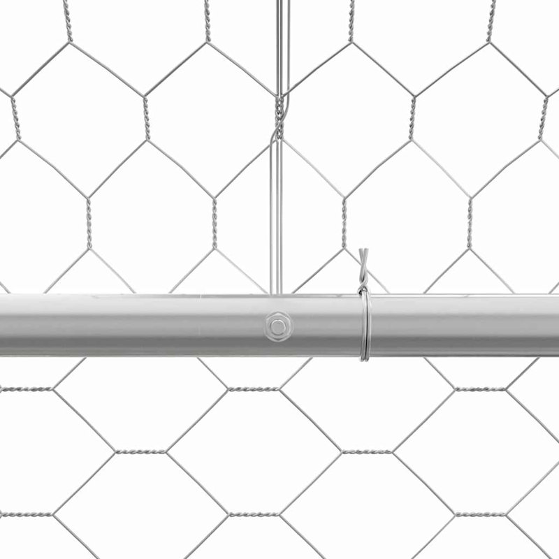 Chenil pour chien vidaXL 4 pièces argenté 26,25 x 6,56 x 6,56 pi