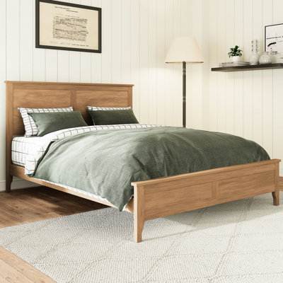 Lit double Seadrift avec une tête de lit et des lattes exquises, capacité de charge élevée, atmosphère confortable, usure naturelle - nouveau design du cadre, capacité de charge, chambre à coucher