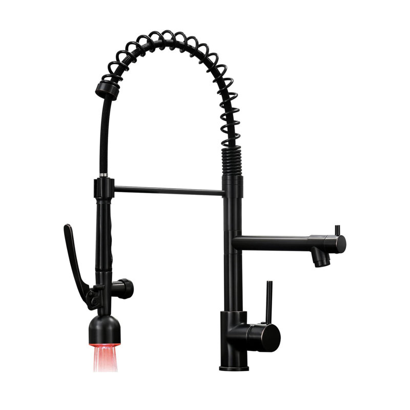 Robinet de cuisine rétractable AvaMalis, Noir frotté à l'huile