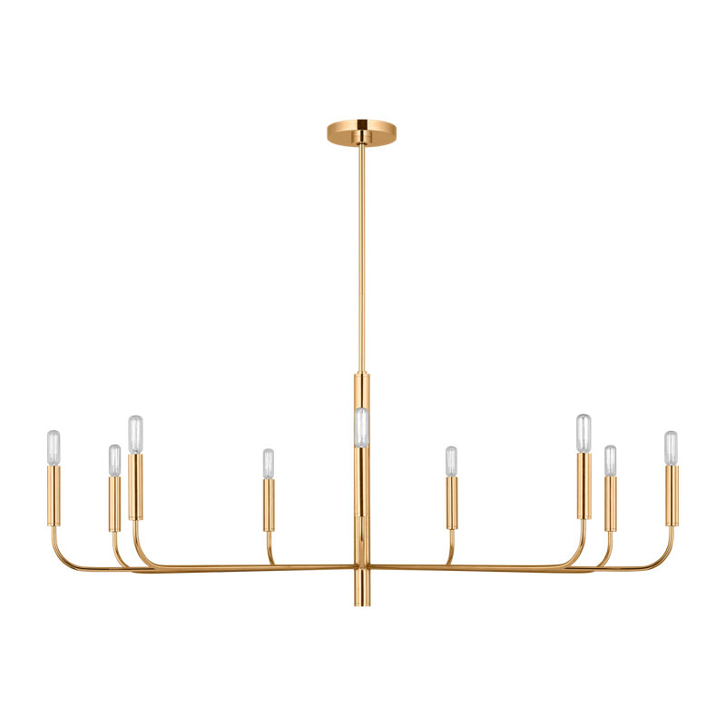 Brianna Wide Chandelier, Burnished Brass