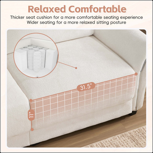 Latitude Run® 142 Inch Modular Sectional Sofa with Extra-Wide Cushions ...