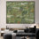Très grand imprimé mural d'art sur toile - Forêt médiévale fantastique avec des animaux des bois, décor de scène inspiré d'un livre d'histoires pour le salon ou la chambre à coucher - «Assemblage requis du cadre (cadre non fini)»