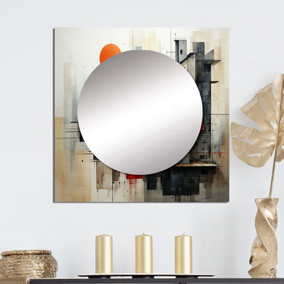 Meint - miroir mural carré abstrait, art mural pour salle de bain