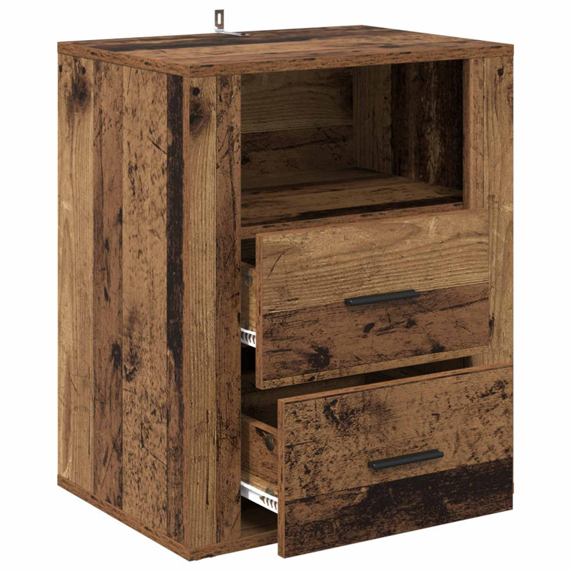 35 cm W Bedside Table, Old Wood