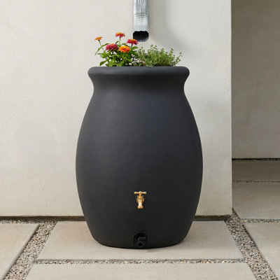 50 Gallon Flat Back Rain Barrel with Brass Spigot