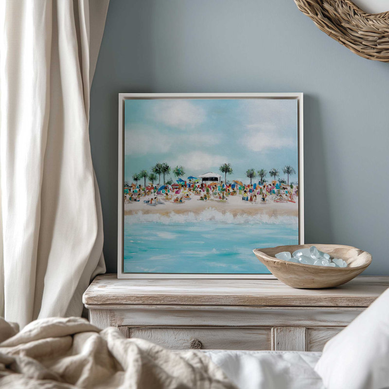Imprimé Palm Shore Festival, H 32,75 po x l 32,75 po, Blanc opaque