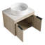 Meuble-lavabo mural en chêne blanc. 24 po avec cuve en céramique. Porte à fermeture en douceur pour un évier et une charnière de rangement radieux et spacieux.
