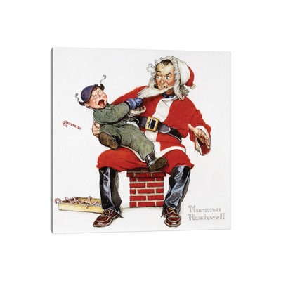 " Crying Child Pulling Santa's Beard " by Norman Rockwell