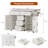 Rolling Wood Kitchen Island With Faux Marble, Storage Cart With Drop Leaf & Power Outlet For Kitchen, Dining Room-1731217197