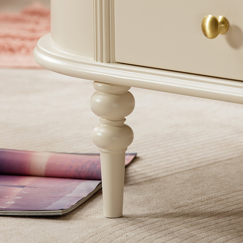 Table basse style français avec rangement crème, H 18,9 po x L 55,12 po x l 27,56 po