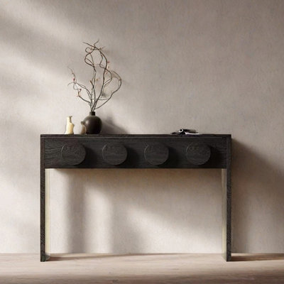 Mid-Century Modern Solid Wood Entryway Console