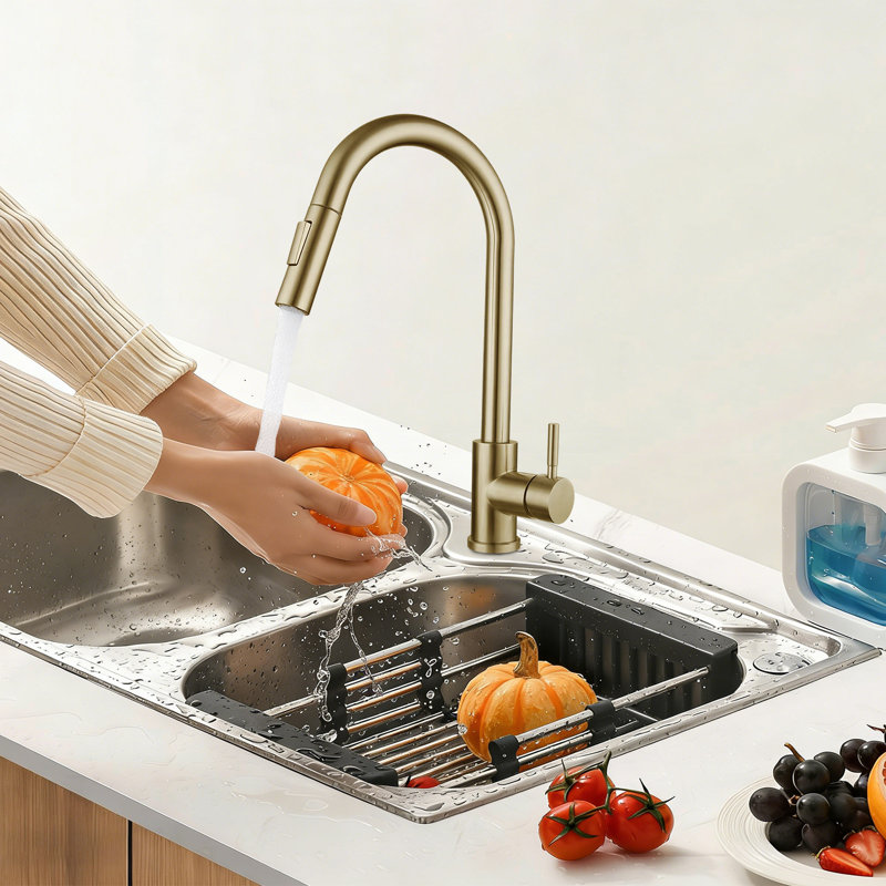 Robinet de cuisine rotatif à 360 °, Gold