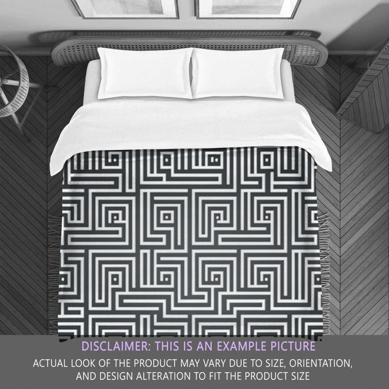 Polyester Comforter, Twin Comforter, Gray/White Geometric