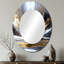 Miroir mural ovale en or robuste avec accents gris II-509953783