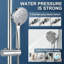 Black Shower Slide Bar System Handheld Shower with Adjustable Slide Bar and Hose-125187242