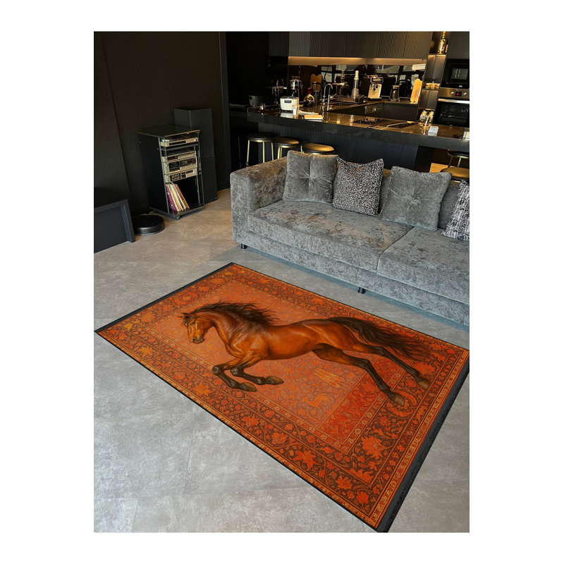 Tapis tissé orange Mosso, 6 pi 7 po x 9 pi 10 po