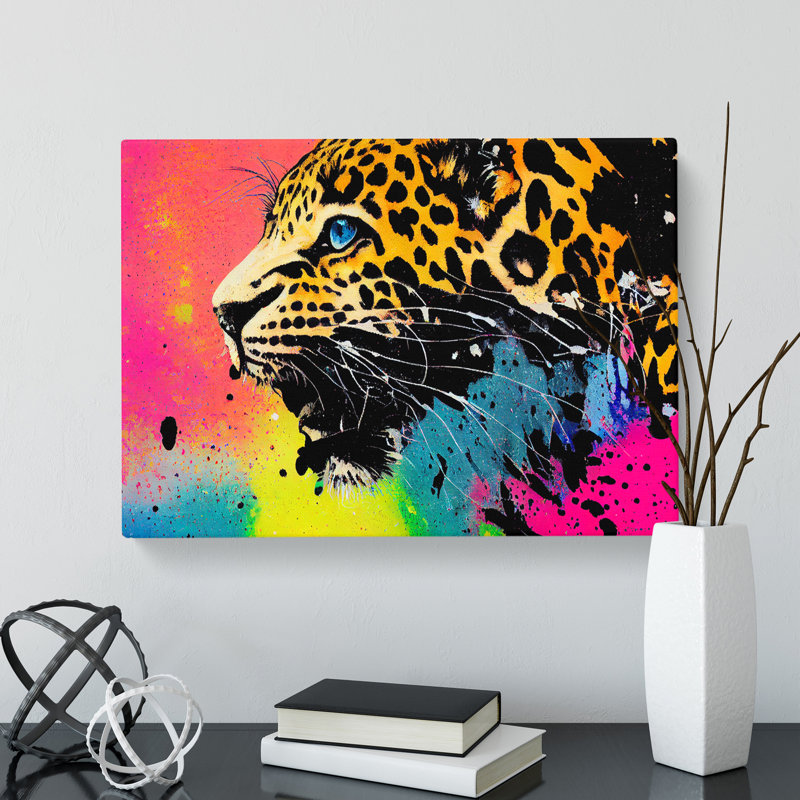 Leopard Splash Abstract - Wrapped Canvas Print, 35cm H x 50cm W x 3cm D