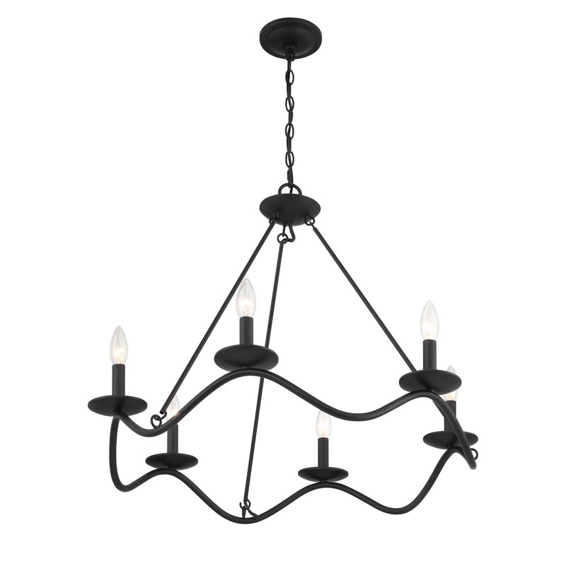 Lustre 6 lumières noir mat Moayad, Noir mat