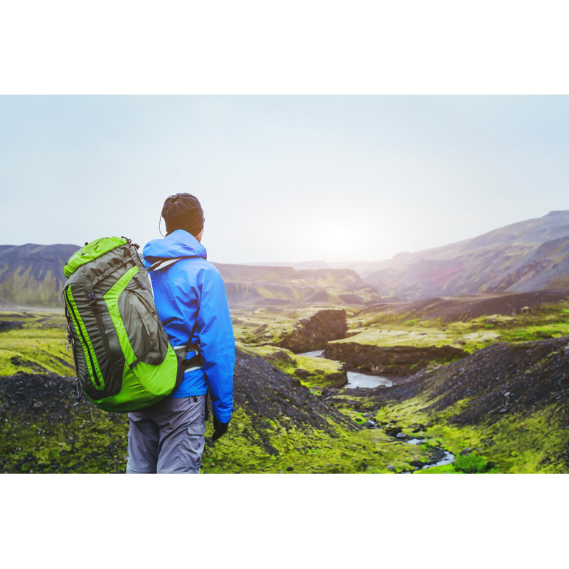 Hiker With Backpack by Anyaberkut - Wrapped Canvas Print, 30cm H x 46cm W