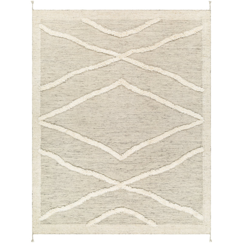 Wool Geometric Area Rug, Rectangle 9' x 12'