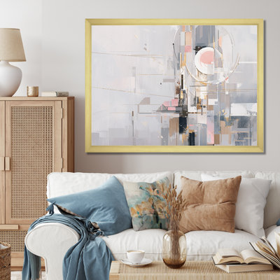 " Pink And Gray Mosaic Echoes I "