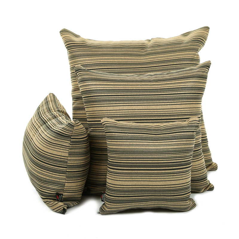 Aloysius Striped Square Cushion, Large, Brown