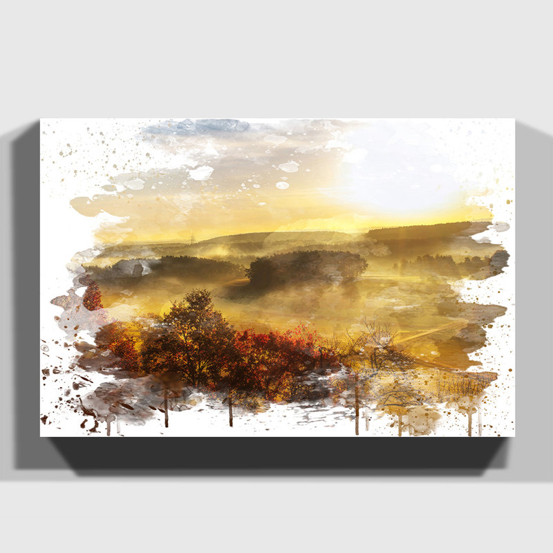 Beautiful Sunrise Landscape - Wall Art, 35cm H x 50cm W, Wrapped Canvas