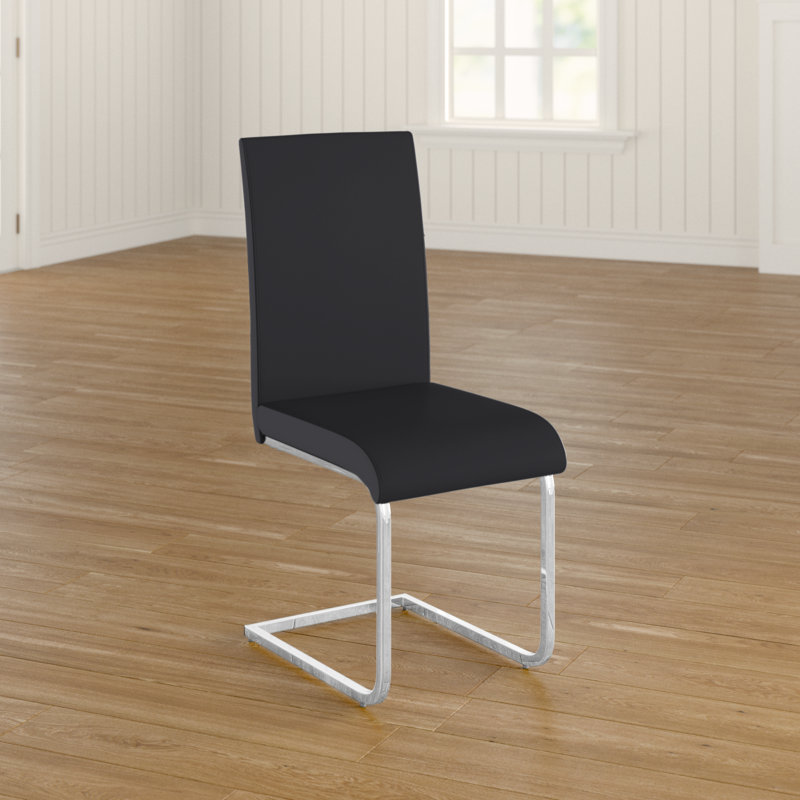 Upholstered Dining Chair, Black, 1