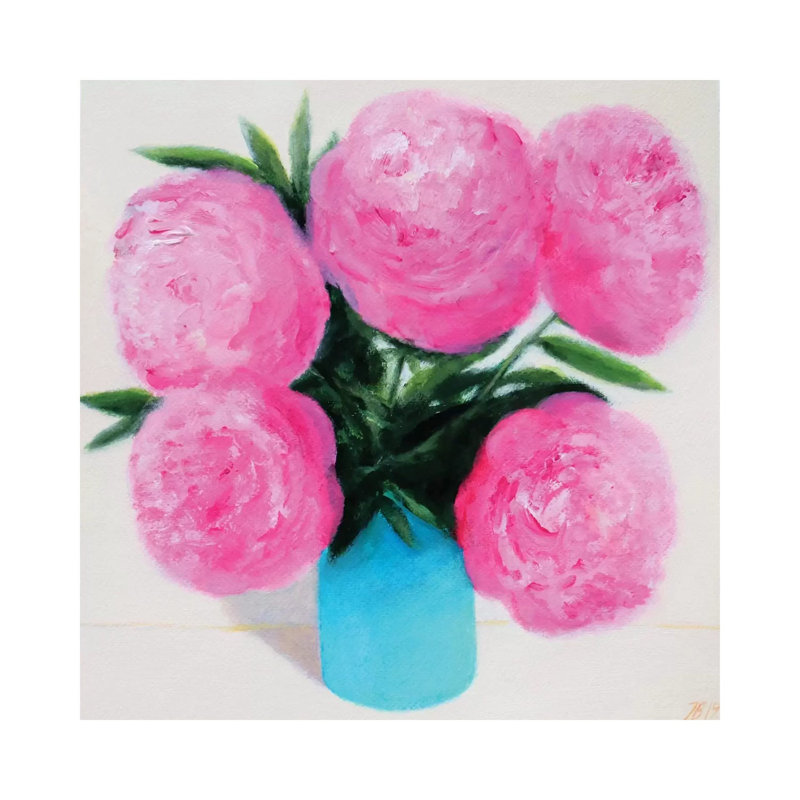 Peonies 1 Piece Wrapped Canvas Painting