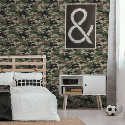 Kids and Teens Collection Camo Wallpaper Roll