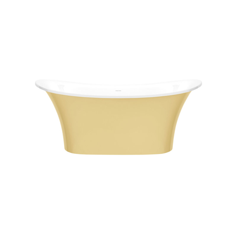 Toulouse 59.75 in. L Freestanding Soaking Tub, Gloss White, Ivory - Matte