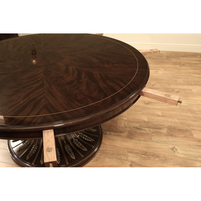 Round Mahogany Wood Dining Table